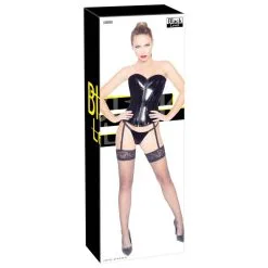 Black Level Corset Porte-Jarretelles VINYL CORSAGE HEART Noir 9 Black Level Corset Porte-Jarretelles VINYL CORSAGE HEART Noir -FÉMINITÉS boutique corset porte jarretelles vinyl corsage heart noir 4