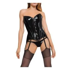Black Level Corset Porte-Jarretelles VINYL CORSAGE PIRAT Noir