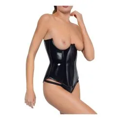 Black Level Corset VINYL CORSAGE Noir -FÉMINITÉS boutique corset vinyl corsage noir 2