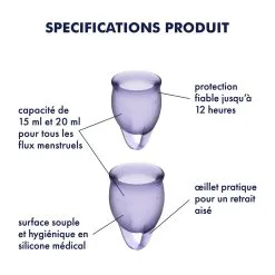 Satisfyer Coupes Menstruelles FEEL CONFIDENT X2 Lilas 9 Satisfyer Coupes Menstruelles FEEL CONFIDENT X2 Lilas -FÉMINITÉS boutique coupes menstruelles feel confident x2 lilas 1