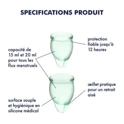 Satisfyer Coupes Menstruelles FEEL CONFIDENT X2 Vert 9 Satisfyer Coupes Menstruelles FEEL CONFIDENT X2 Vert -FÉMINITÉS boutique coupes menstruelles feel confident x2 vert 1 1
