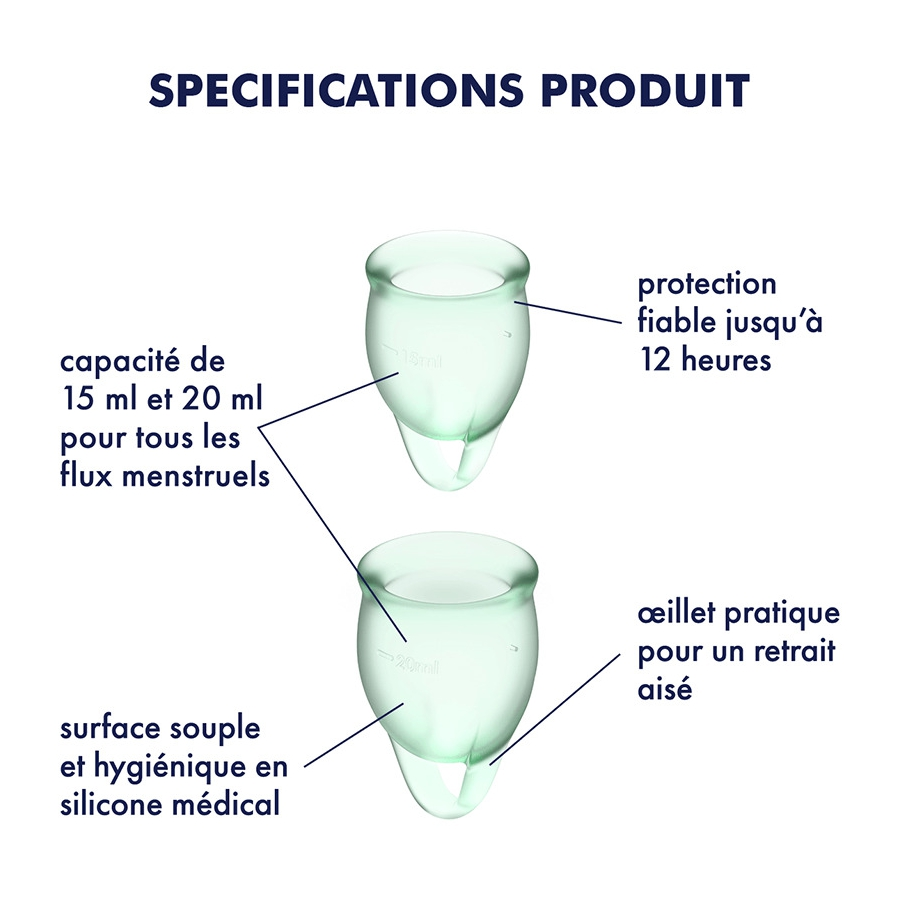Satisfyer Coupes Menstruelles FEEL CONFIDENT X2 Vert 3 Satisfyer Coupes Menstruelles FEEL CONFIDENT X2 Vert – Image 3