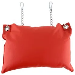 Mr. Sling Coussin En Cuir 20 X 25cm + Chaînes Rouge
