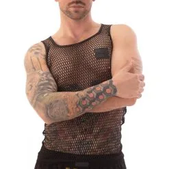 Barcode Berlin Débardeur Filet TOUMA Noir