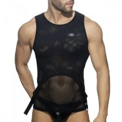 AD Fetish Débardeur MESH DOUBLE CLIP Noir -FÉMINITÉS boutique debardeur mesh double clip noir 2
