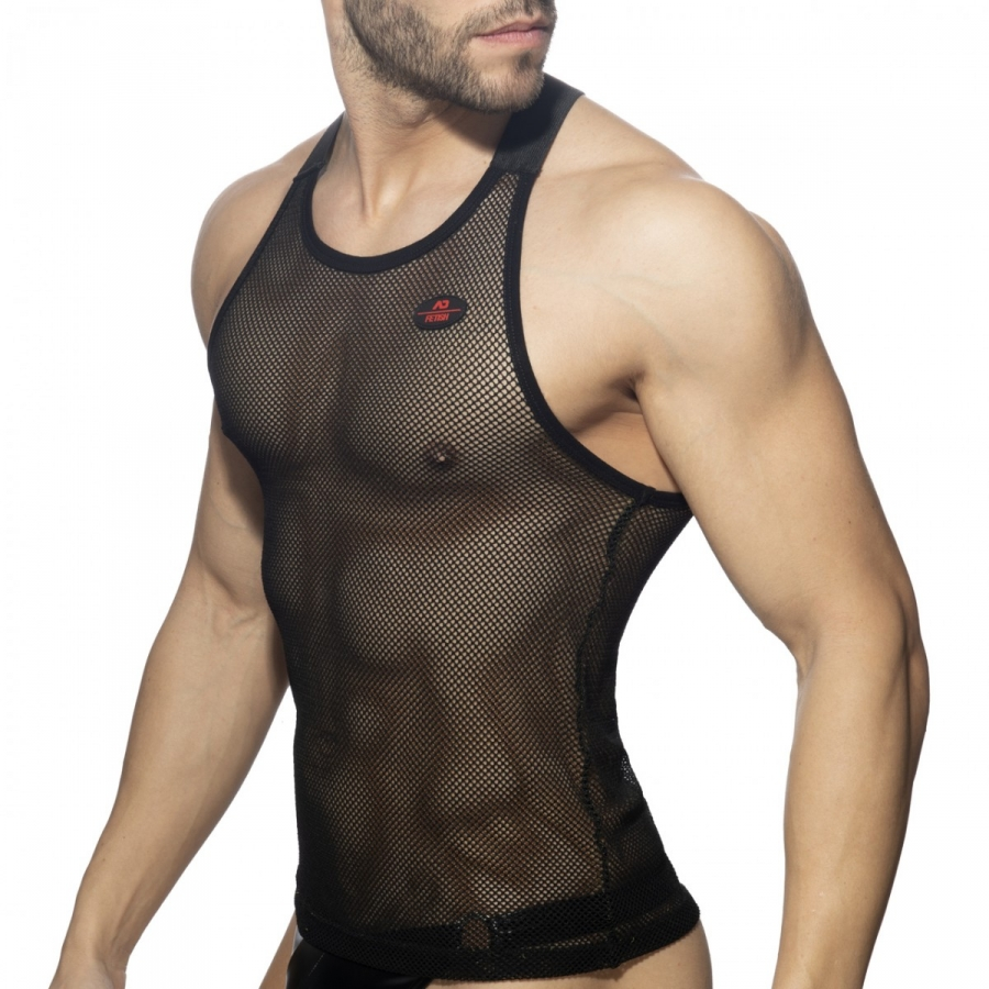 AD Fetish Débardeur MESH-RING Noir 1 AD Fetish Débardeur MESH-RING Noir