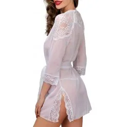 TET Lingerie Déshabillé Bella - Blanc -FÉMINITÉS boutique deshabille bella blanc 1