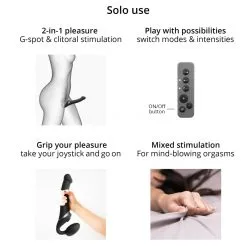 Dildo MULTI ORGASM Strap-On-Me L 15.5 X 4.2cm Bleu -FÉMINITÉS boutique dildo multi orgasm strap on me l 155 x 42cm bleu 2