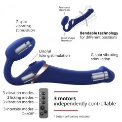 Dildo MULTI ORGASM Strap-On-Me S 14.5 X 3.4cm Bleu -FÉMINITÉS boutique dildo multi orgasm strap on me s 145 x 34cm bleu 4