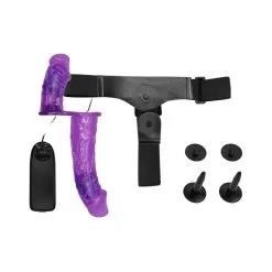 Double Gode Ceinture Vibrant DUAL STRAP ON 17 X 4.3cm Violet -FÉMINITÉS boutique double gode ceinture vibrant dual strap on 17 x 43cm violet 3