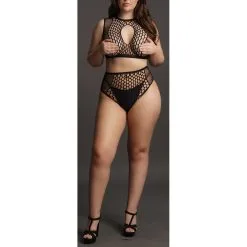 Le Desir Ensemble Résille Grande Taille Alya - Noir -FÉMINITÉS boutique ensemble resille grande taille alya noir 4