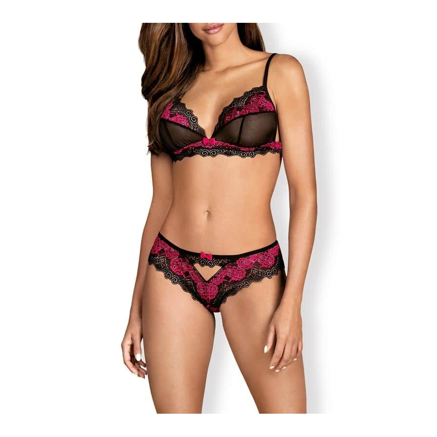 Obsessive Ensemble Tulia 2 Pièces Noir-Rose 1 Obsessive Ensemble Tulia 2 Pièces Noir-Rose