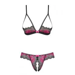 Obsessive Ensemble Tulia Cupless 2 Pièces Noir-Rose 10 Obsessive Ensemble Tulia Cupless 2 Pièces Noir-Rose -FÉMINITÉS boutique ensemble tulia cupless 2 pieces noir rose 4