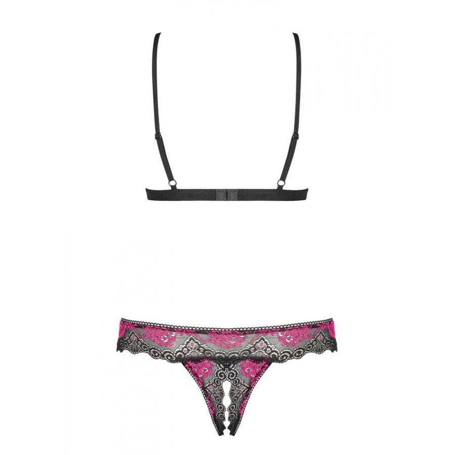 Obsessive Ensemble Tulia Cupless 2 Pièces Noir-Rose 6 Obsessive Ensemble Tulia Cupless 2 Pièces Noir-Rose – Image 6