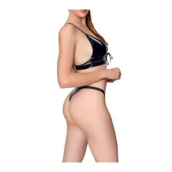 Black Level Ensemble VINYL BRA Noir -FÉMINITÉS boutique ensemble vinyl bra noir 3