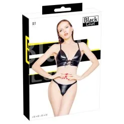 Black Level Ensemble VINYL BRA Noir -FÉMINITÉS boutique ensemble vinyl bra noir 4