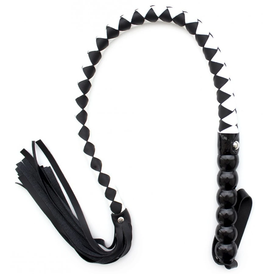 Kiotos Fouet MAHOGANY 90cm Noir-Blanc 1 Kiotos Fouet MAHOGANY 90cm Noir-Blanc