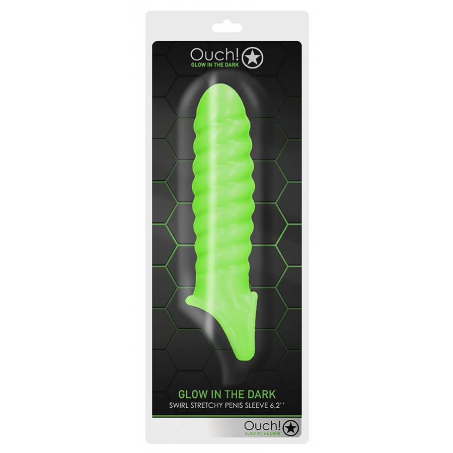 Ouch! Glow Gaine De Pénis Phosphorescente SWIRL GLOW 11 X 3cm 2 Ouch! Glow Gaine De Pénis Phosphorescente SWIRL GLOW 11 X 3cm – Image 2