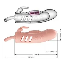 Pretty Love Gaine De Pénis Vibrante Avec Rabbit SLOANE 14 X 4.5cm -FÉMINITÉS boutique gaine de penis vibrante avec rabbit sloane 14 x 45cm 3