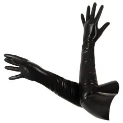 The Latex Collection Gants Longs En Latex Tenue BDSM Noirs -FÉMINITÉS boutique gants longs en latex tenue bdsm noirs 2