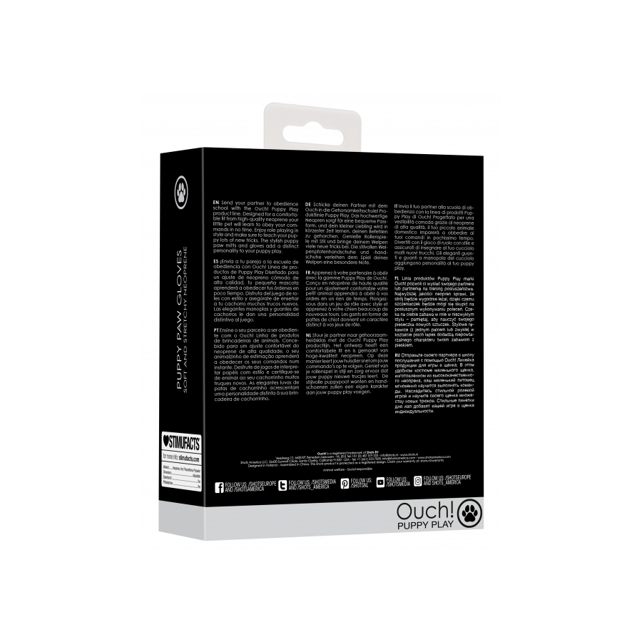 Ouch! Puppy Play Gants Néoprène PUPPY PAW Noir-Blanc 7 Ouch! Puppy Play Gants Néoprène PUPPY PAW Noir-Blanc – Image 7