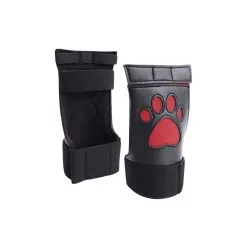 Ouch! Puppy Play Gants Néoprène PUPPY PAW Noir-Rouge