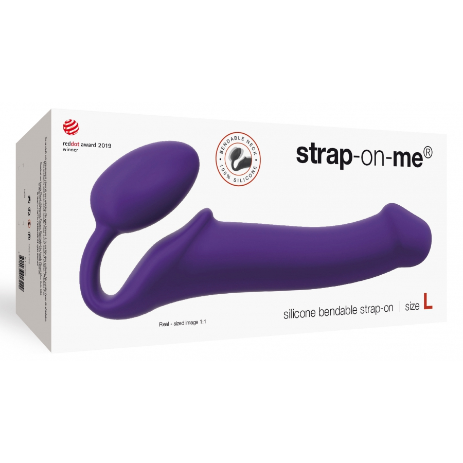 Gode + Plug STRAP-ON-ME Bendable L 16 X 3.7 Cm Violet 2 Gode + Plug STRAP-ON-ME Bendable L 16 X 3.7 Cm Violet – Image 2