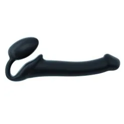 Gode + Plug STRAP-ON-ME Bendable M 16 X 4 Cm Noir