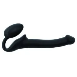 Gode + Plug STRAP-ON-ME Bendable S 15 X 3.5 Cm Noir