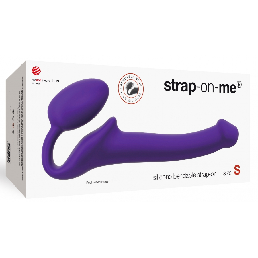 Gode + Plug STRAP-ON-ME Bendable S 15 X 3.5 Cm Violet 2 Gode + Plug STRAP-ON-ME Bendable S 15 X 3.5 Cm Violet – Image 2