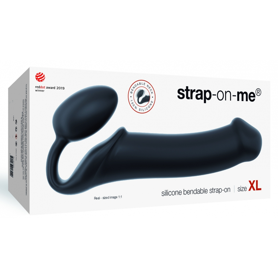 Gode + Plug STRAP-ON-ME Bendable XL 16 X 4.5 Cm Noir 2 Gode + Plug STRAP-ON-ME Bendable XL 16 X 4.5 Cm Noir – Image 2