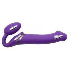 Strap-on-me Gode Vibrant STRAP-ON 3 Moteurs L 16 X 3.7 Cm Violet