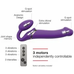 Strap-on-me Gode Vibrant STRAP-ON 3 Moteurs XL 16 X 4.5 Cm Violet -FÉMINITÉS boutique gode vibrant strap on 3 moteurs xl 16 x 45 cm violet 2