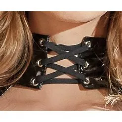 Black Level Guêpière Porte-Jarretelles VINYL BASQUE NECK Noire 8 Black Level Guêpière Porte-Jarretelles VINYL BASQUE NECK Noire -FÉMINITÉS boutique guepiere porte jarretelles vinyl basque neck noire 3