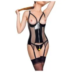 Black Level Guêpière Porte-Jarretelles VINYL BASQUE Noire