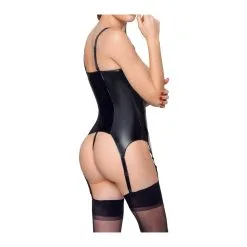 Black Level Guêpière Porte-Jarretelles VINYL BASQUE Noire -FÉMINITÉS boutique guepiere porte jarretelles vinyl basque noire 3