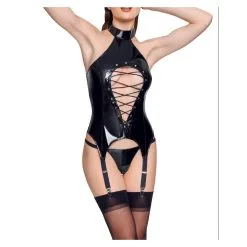 Black Level Guêpière Porte-Jarretelles VINYL BASQUE ROPE Noire -FÉMINITÉS boutique guepiere porte jarretelles vinyl basque rope noire 2