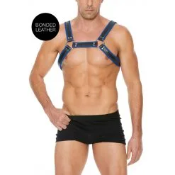 Ouch! Harness Harnais BUCKLE BULLDOG Noir-Bleu 8 Ouch! Harness Harnais BUCKLE BULLDOG Noir-Bleu -FÉMINITÉS boutique harnais buckle bulldog noir bleu 2