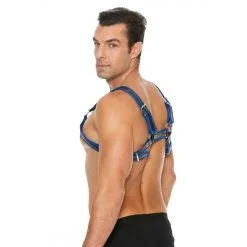 Ouch! Harness Harnais BUCKLE BULLDOG Noir-Bleu 9 Ouch! Harness Harnais BUCKLE BULLDOG Noir-Bleu -FÉMINITÉS boutique harnais buckle bulldog noir bleu 3