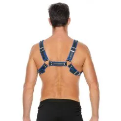 Ouch! Harness Harnais BUCKLE BULLDOG Noir-Bleu 10 Ouch! Harness Harnais BUCKLE BULLDOG Noir-Bleu -FÉMINITÉS boutique harnais buckle bulldog noir bleu 4