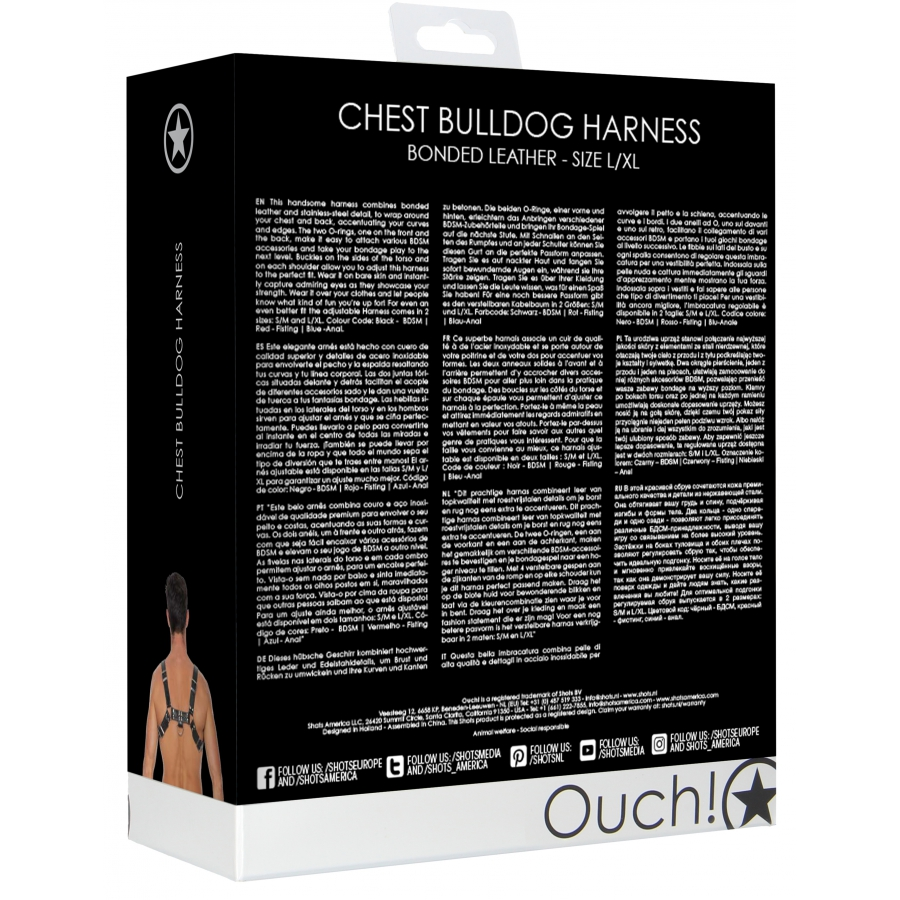 Ouch! Harness Harnais CHEST BULLDOG Noir 5 Ouch! Harness Harnais CHEST BULLDOG Noir – Image 5