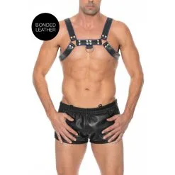 Ouch! Harness Harnais CHEST BULLDOG Noir-Bleu 8 Ouch! Harness Harnais CHEST BULLDOG Noir-Bleu -FÉMINITÉS boutique harnais chest bulldog noir bleu 2