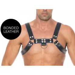 Ouch! Harness Harnais CHEST BULLDOG Noir-Bleu