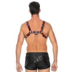 Ouch! Harness Harnais CHEST BULLDOG Noir-Rouge -FÉMINITÉS boutique harnais chest bulldog noir rouge 4