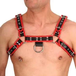 The Red Harness Harnais En Cuir Noir-Rouge
