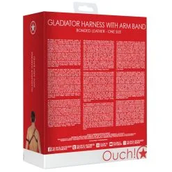 Ouch! Harness Harnais GLADIATOR + Brassard Noir-Rouge -FÉMINITÉS boutique harnais gladiator brassard noir rouge 5