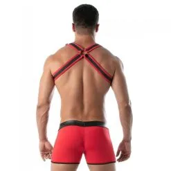 TOF Paris Harnais Néoprène BULLDOG Noir-Rouge -FÉMINITÉS boutique harnais neoprene bulldog noir rouge 5