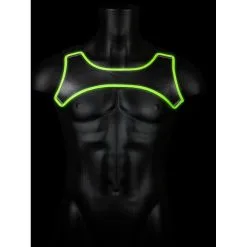 Ouch! Glow Harnais Néoprène Phosphorescent GLOW SHOULDER Noir-Vert Néon -FÉMINITÉS boutique harnais neoprene phosphorescent glow shoulder noir vert neon 2