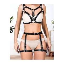 KinkHarness Harnais + Pants En Sangles Simili