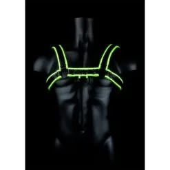 Ouch! Glow Harnais Phosphorescent BULLDOG GLOW Noir-Vert Néon -FÉMINITÉS boutique harnais phosphorescent bulldog glow noir vert neon 3